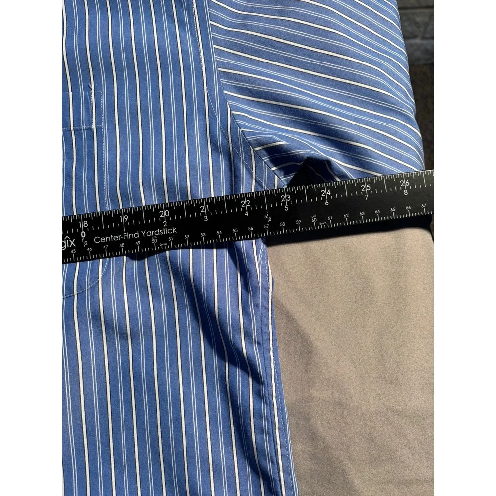 Jos. A. Bank Button Down Shirt Mens 16.5-34 Blue Striped Traveler Cotton Office